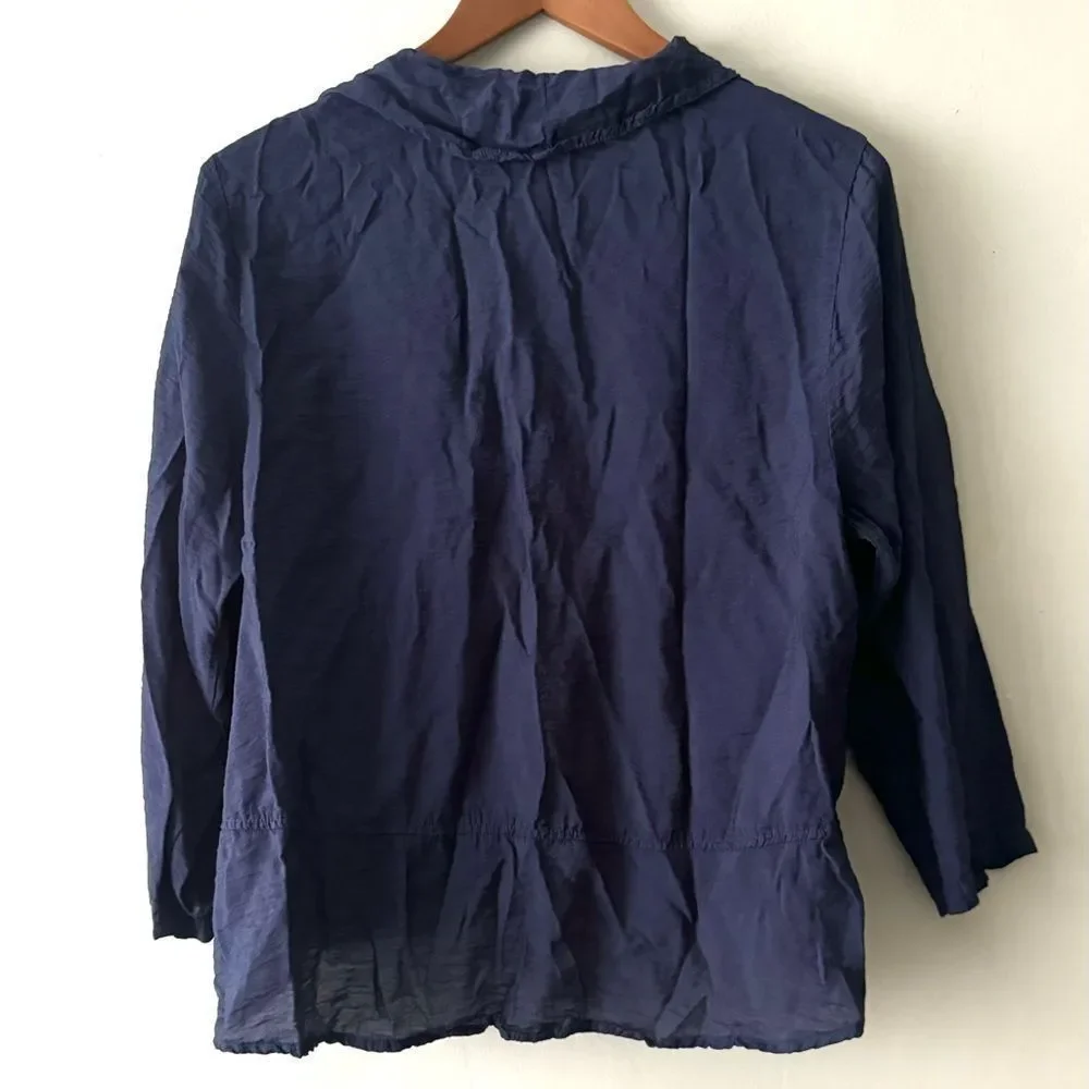 Cut loose open cardigan navy blue size XL 000099 - Picture 2 of 4